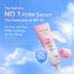 medicube Sunscreen No Cast Just Dew PDRN Hydrating UV Sun Serum, SPF 50 | SPF 50 Fast-Absorbing Sunscreen with PDRN, Panthenol & Centella - Lightweight...
