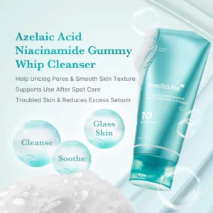 medicube Facial Cleanser Azelaic Acid Whip Cleanser Soothing Cleansing Foam - For Troubled Skin, Ideal for use after spot care, Excess Sebum Control, Korean Skincare, 4.23 oz