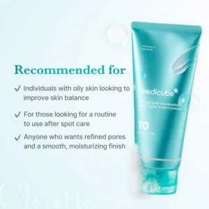medicube Facial Cleanser Azelaic Acid Whip Cleanser Soothing Cleansing Foam - For Troubled Skin, Ideal for use after spot care, Excess Sebum Control, Korean Skincare, 4.23 oz