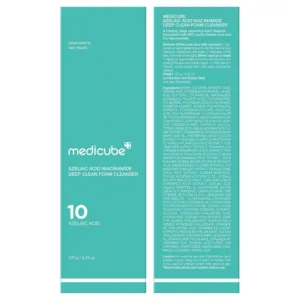 medicube Facial Cleanser Azelaic Acid Whip Cleanser Soothing Cleansing Foam - For Troubled Skin, Ideal for use after spot care, Excess Sebum Control, Korean Skincare, 4.23 oz